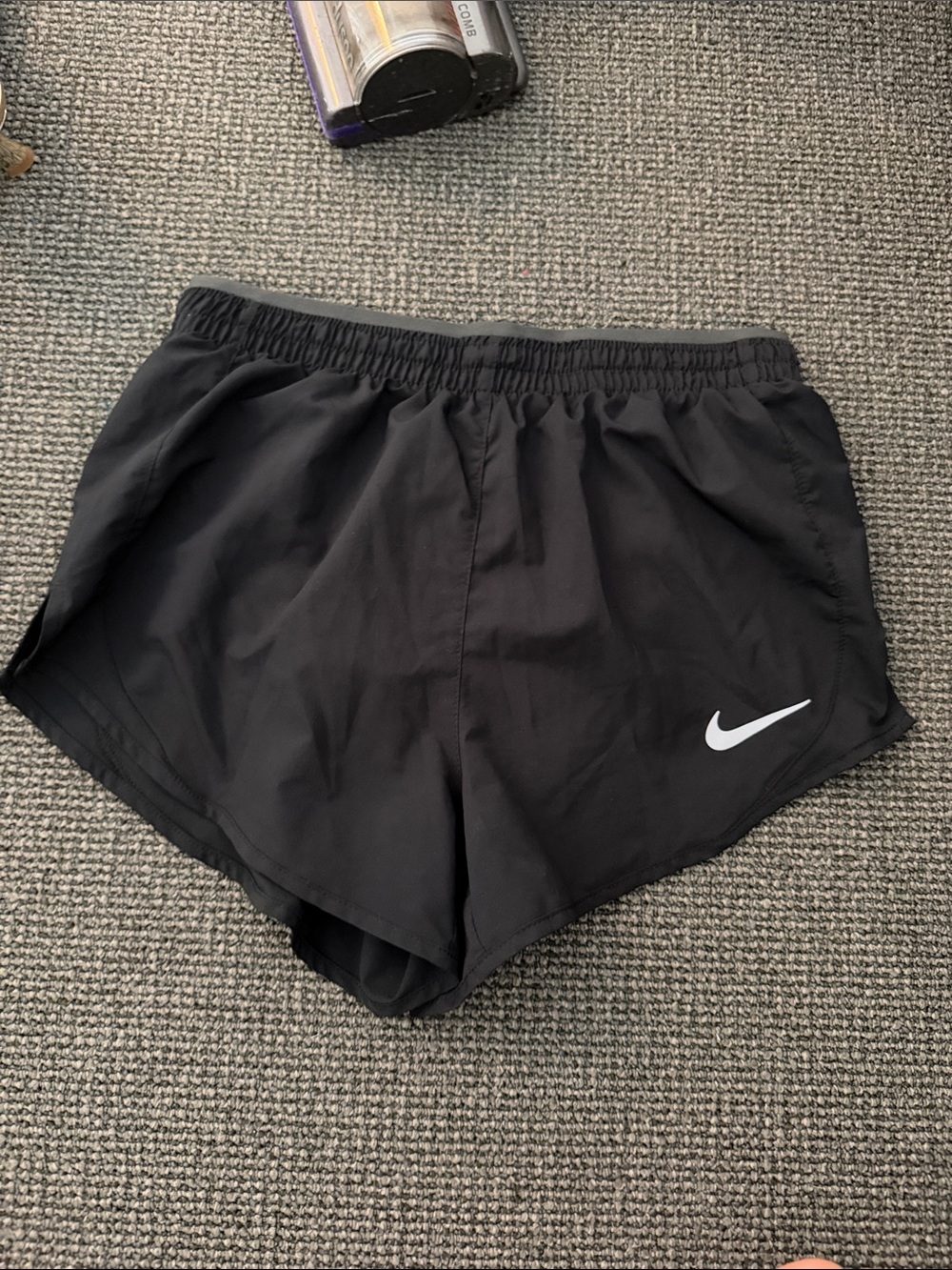 Nike dri-fit Women’s Black Athletic Running Shorts with White Swoosh xs